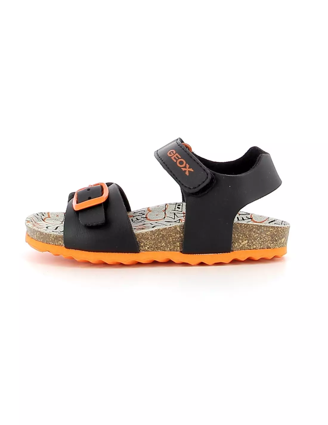 GEOX GHITA - Sandales & nu-pieds BLACK/ORANGE