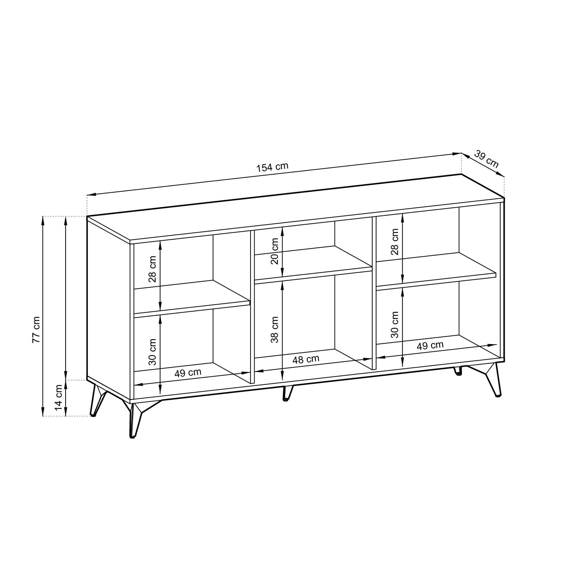 NADUVI Collection Dressoir Renée 3 deurs