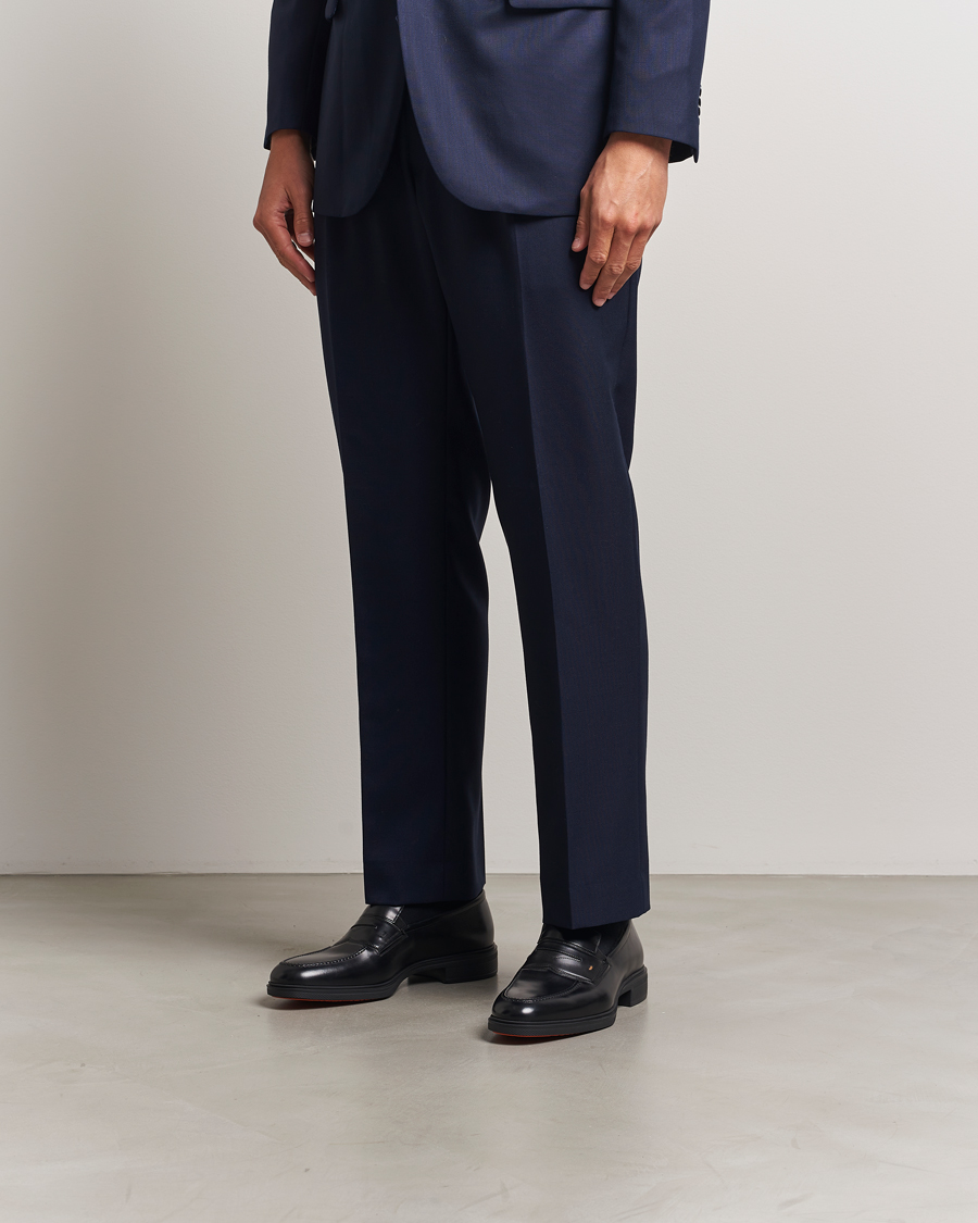 Santoni Easy Penny Loafer Black Calf
