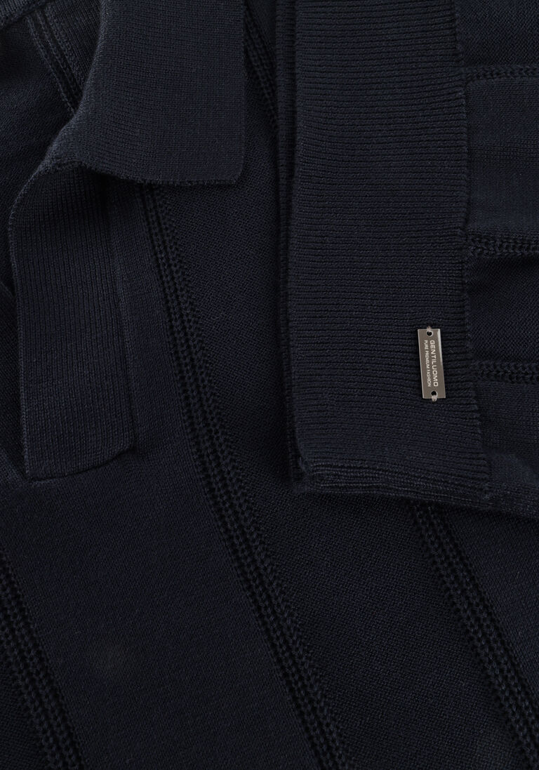 donkerblauwe gentiluomo polo polo no buttons ss