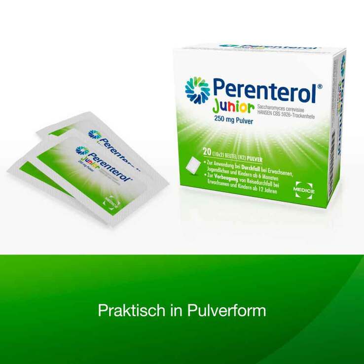 Perenterol Junior 250 mg bei akutem Durchfall & zur Vorbeugung, 20 St