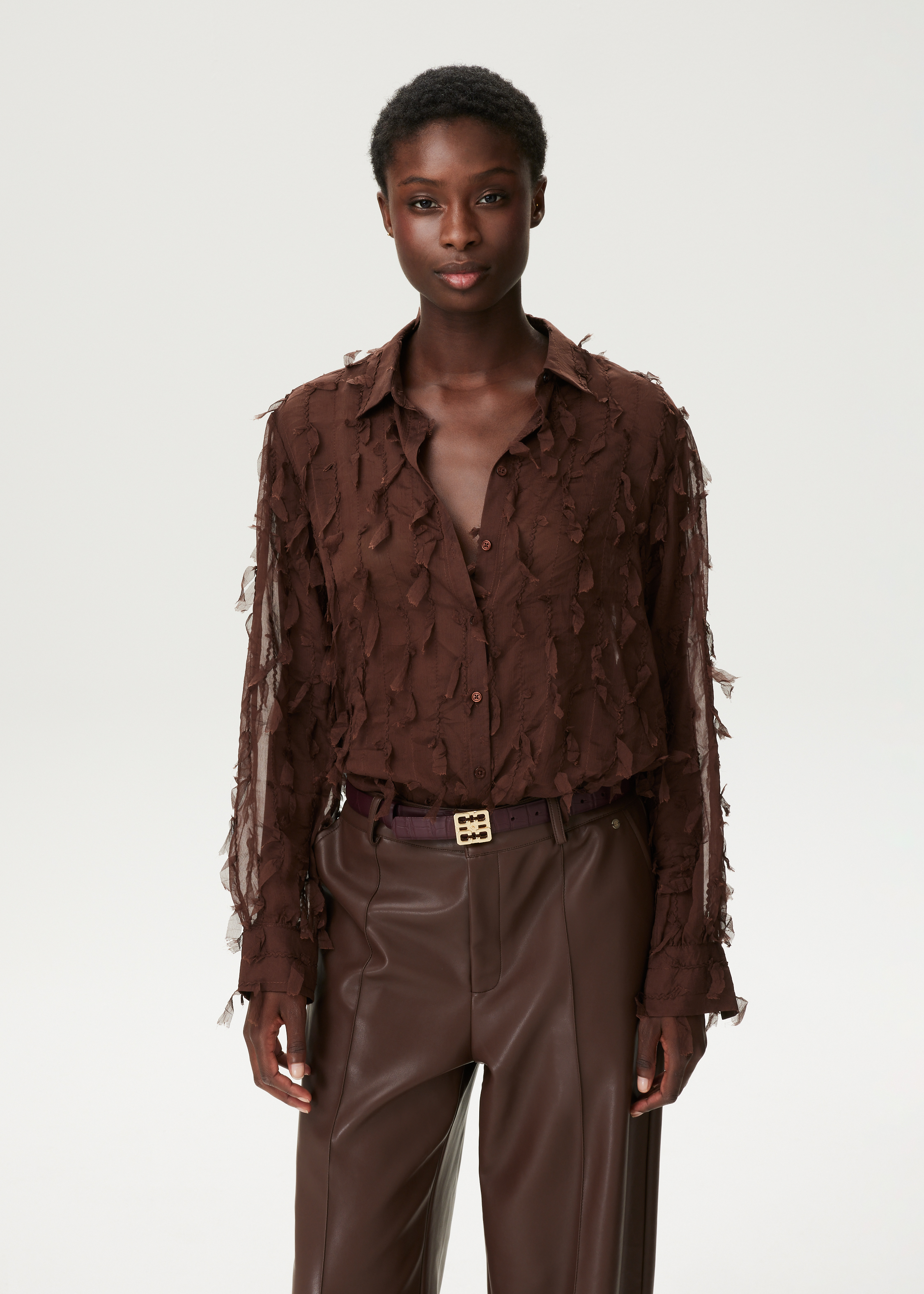 Blouse met all-over franjes