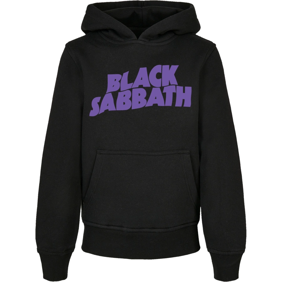 F4NT4STIC Basic Kids Hoodie Black Sabbath Wavy Logo Black schwarz