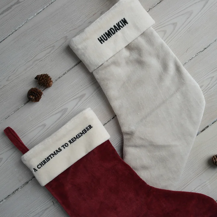 Humdakin - Weihnachtsstrumpf, samt / light stone