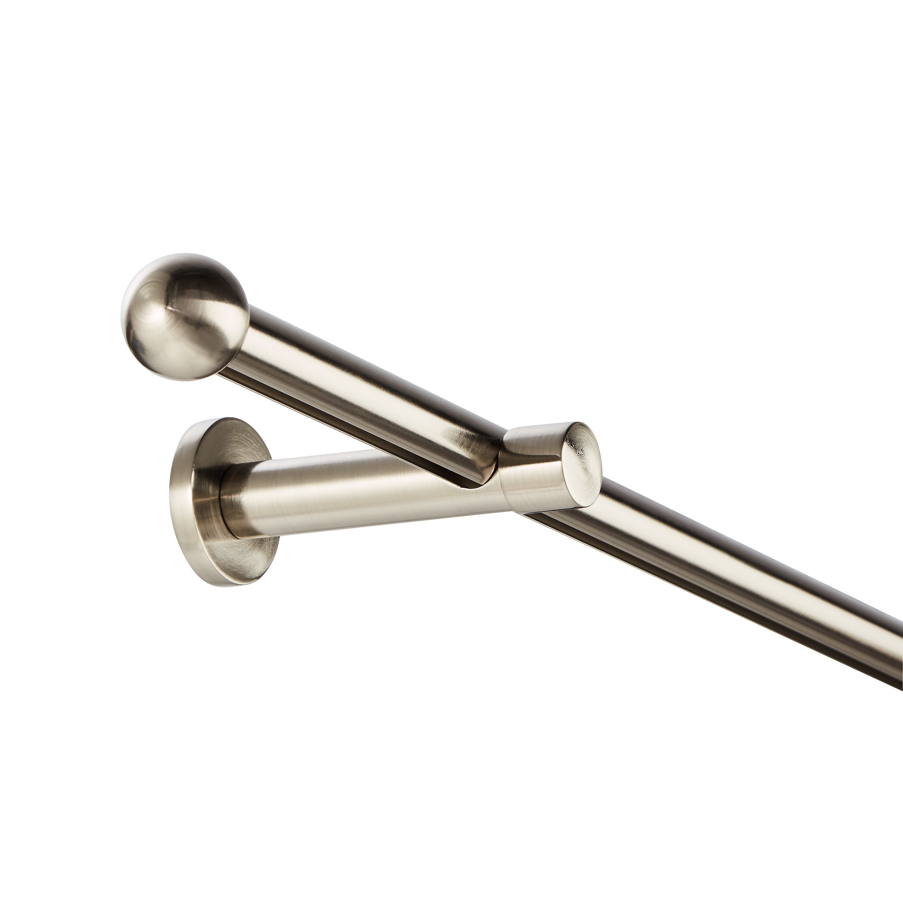 METALL Vorhangstange mit Innenlauf - Silber / B: 240.0 cm