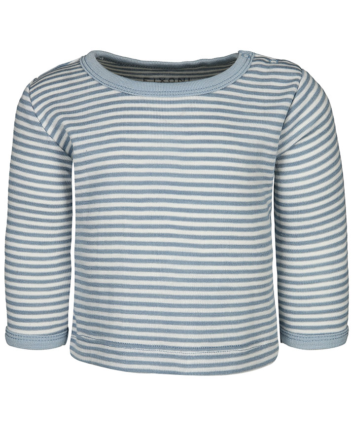 Langarm-Shirt JOY STRIBE mit Seide in blau/weiß
