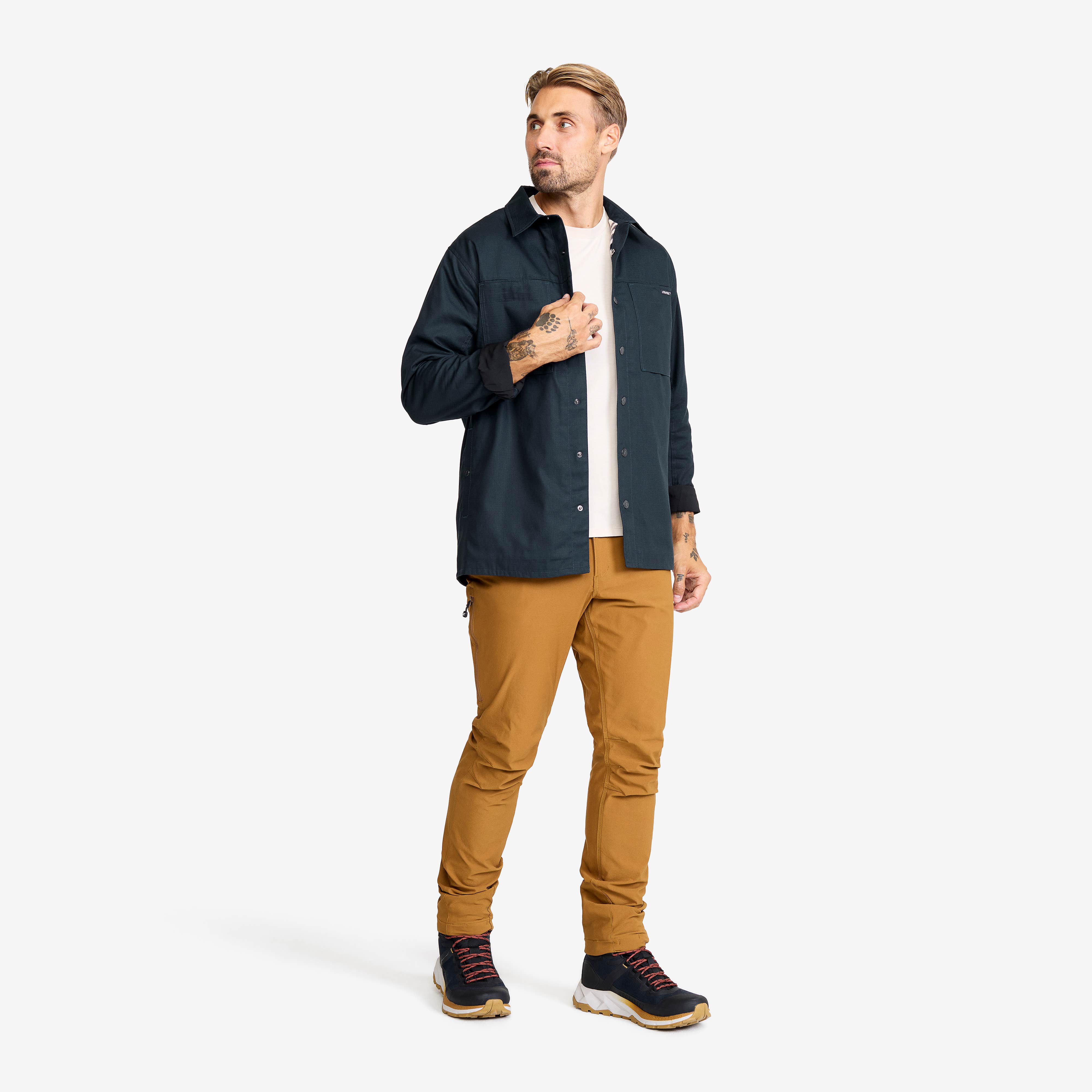 Outback Fleece Lined Overshirt Herre Blueberry