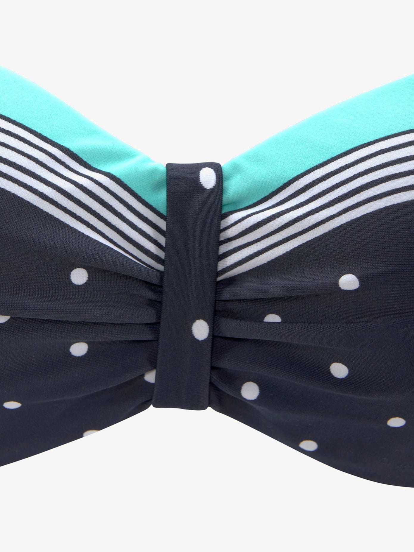 Haut de maillot de bain bandeau mélange élégant de rayures et de pois