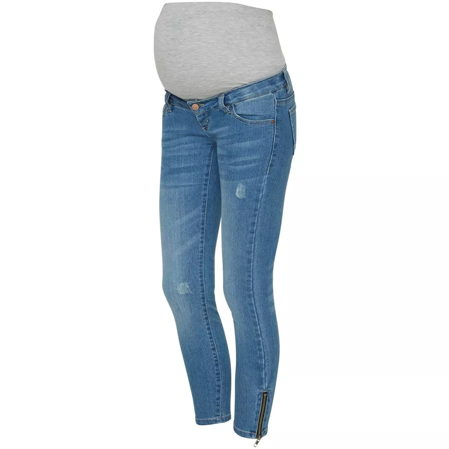 mama licious Umstandsjeans 78 MLRIGA Light Blue Denim