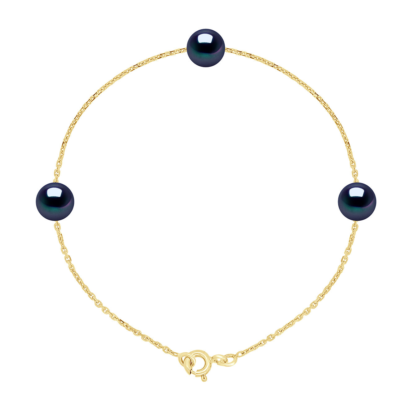 Pearl Addict Bracelet Or Jaune & Perles d'Eau Douce noires