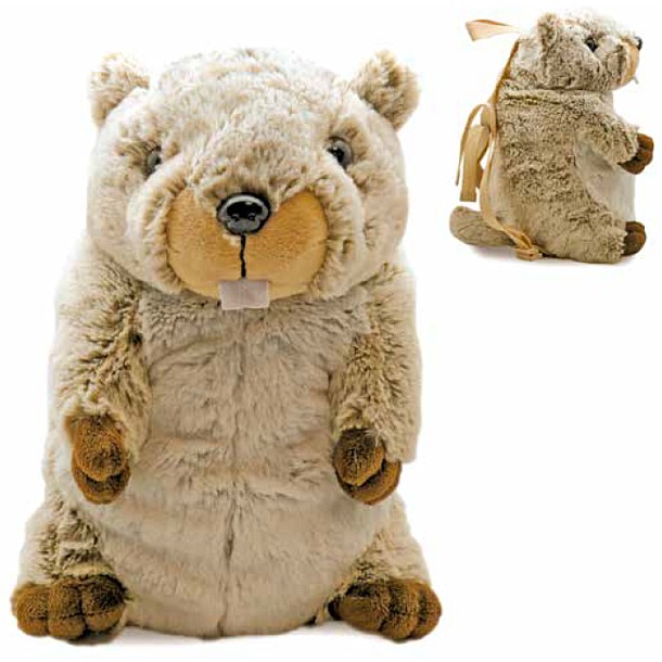Plüsch-Rucksack Murmeli  33cm nature braun