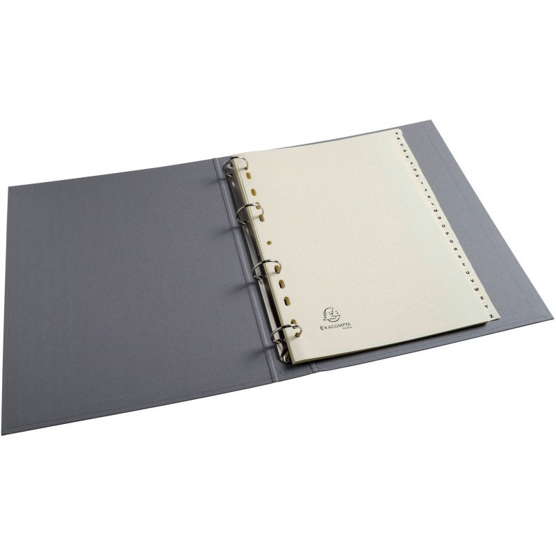 Intercalaire A4 carte lustrée Exacompta 26 onglets alphabétiques ivoire - 1 jeu