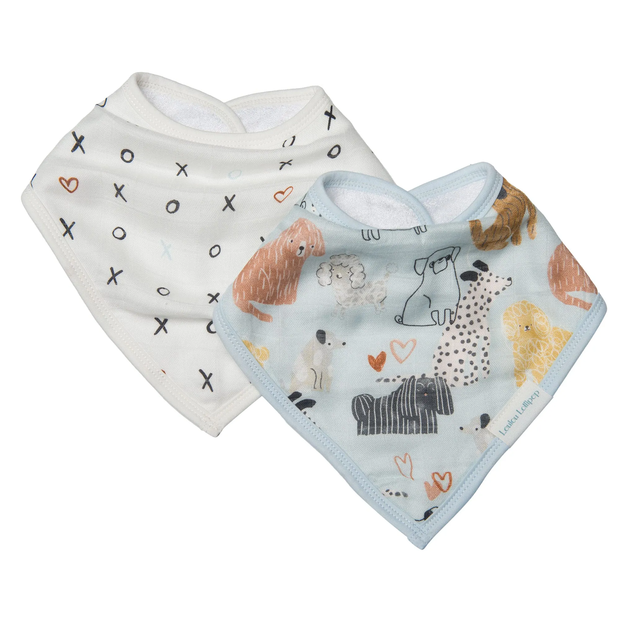 Loulou Lollipop Bavoirs Bandana Mousseline Paquet de 2 - Chiens