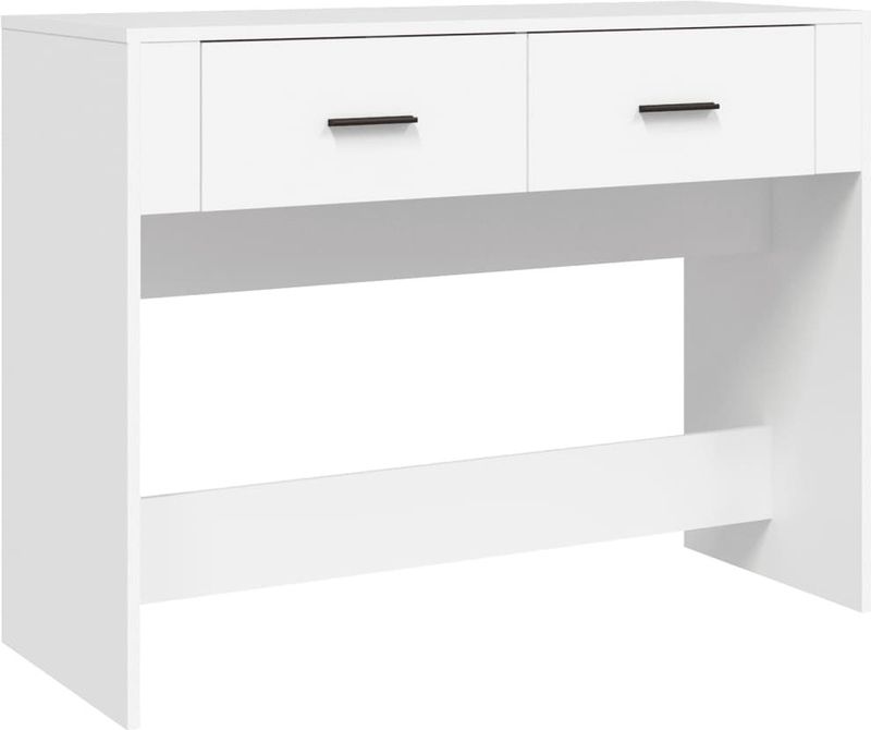 vidaXL - Wandtafel - Wit - Bewerkt Hout - 2 Lades