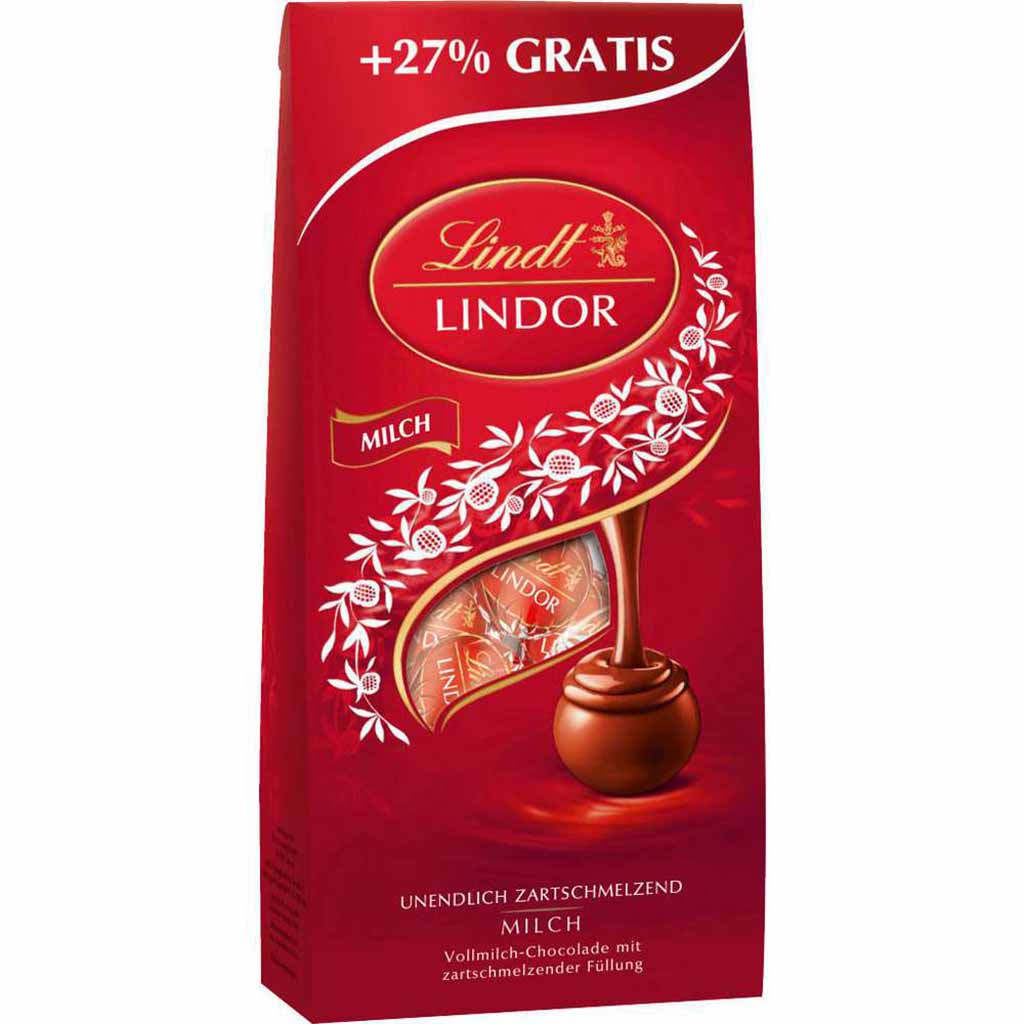Lindt Lindor Kugeln Milch +27% Gratis 175g MHD:30.1.25