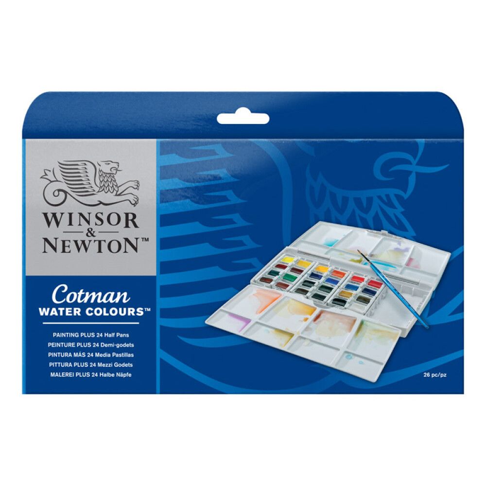 AKVARELLSETT WINSOR & NEWTON POCKETBOX 24 FARGER