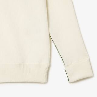 Pull femme Lacoste col rond en laine Pullovers - Blanc - Lacoste - Femme