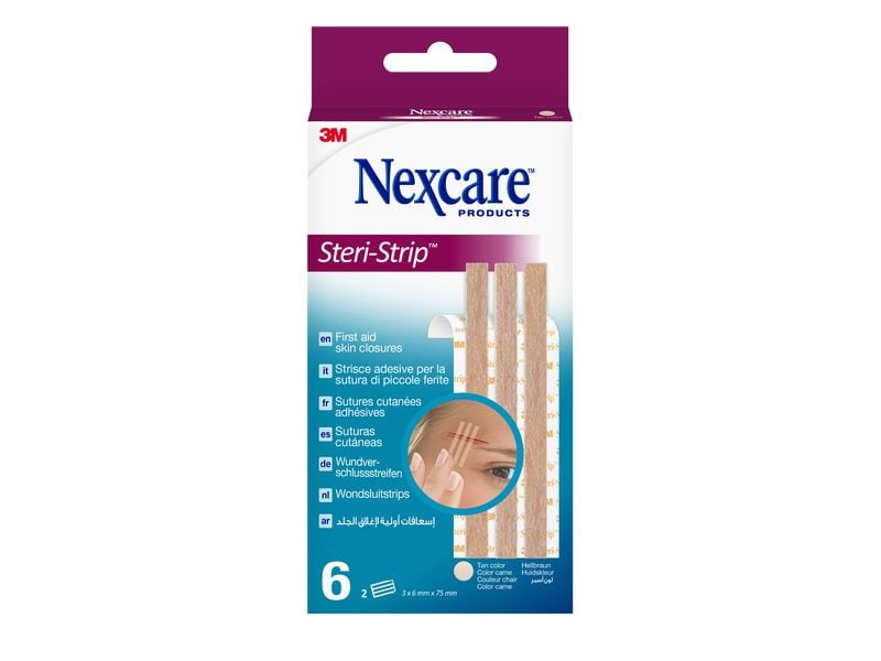 3M Nexcare Wundverschlussstreifen 6 mm x 75 mm, 6 Stück Verschlussstreifen für Wunden