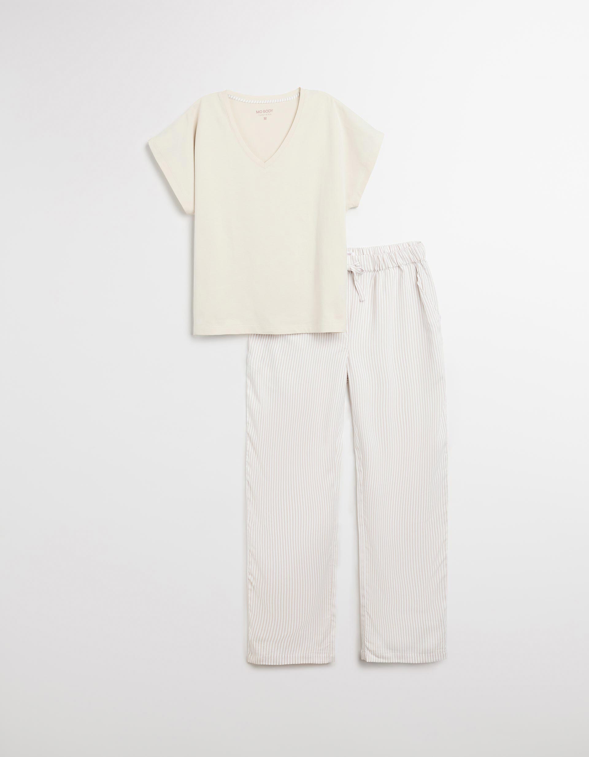 Pijama Jersey, Mulher, Bege Claro