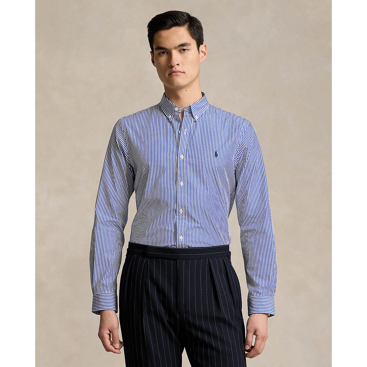 POLO RALPH LAUREN<br>Camisa ajustada em popeline elástica