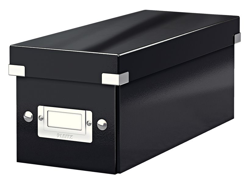 Leitz Aufbewahrungsbox 30 CD-Hüllen, Schwarz Zusammenfaltbare Aufbewahrungslösung für CDs, schwarz