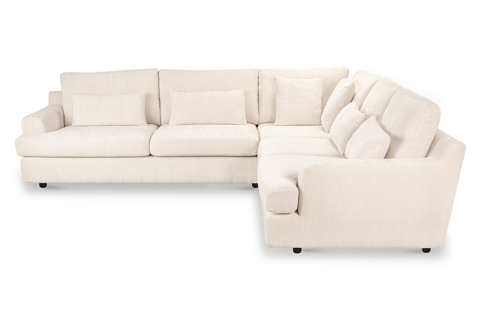 Roma hjørnesofa 32 Tekstil Raven 24 Light Beige med sorte ben