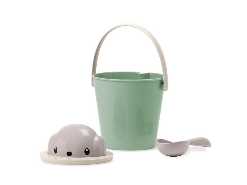 United Pets Futterbehälter Crock Grau/Grün Luftdichter Futterbehälter mit Löffel, ideal zur Aufbewahrung von Trockenfutter und Snacks
