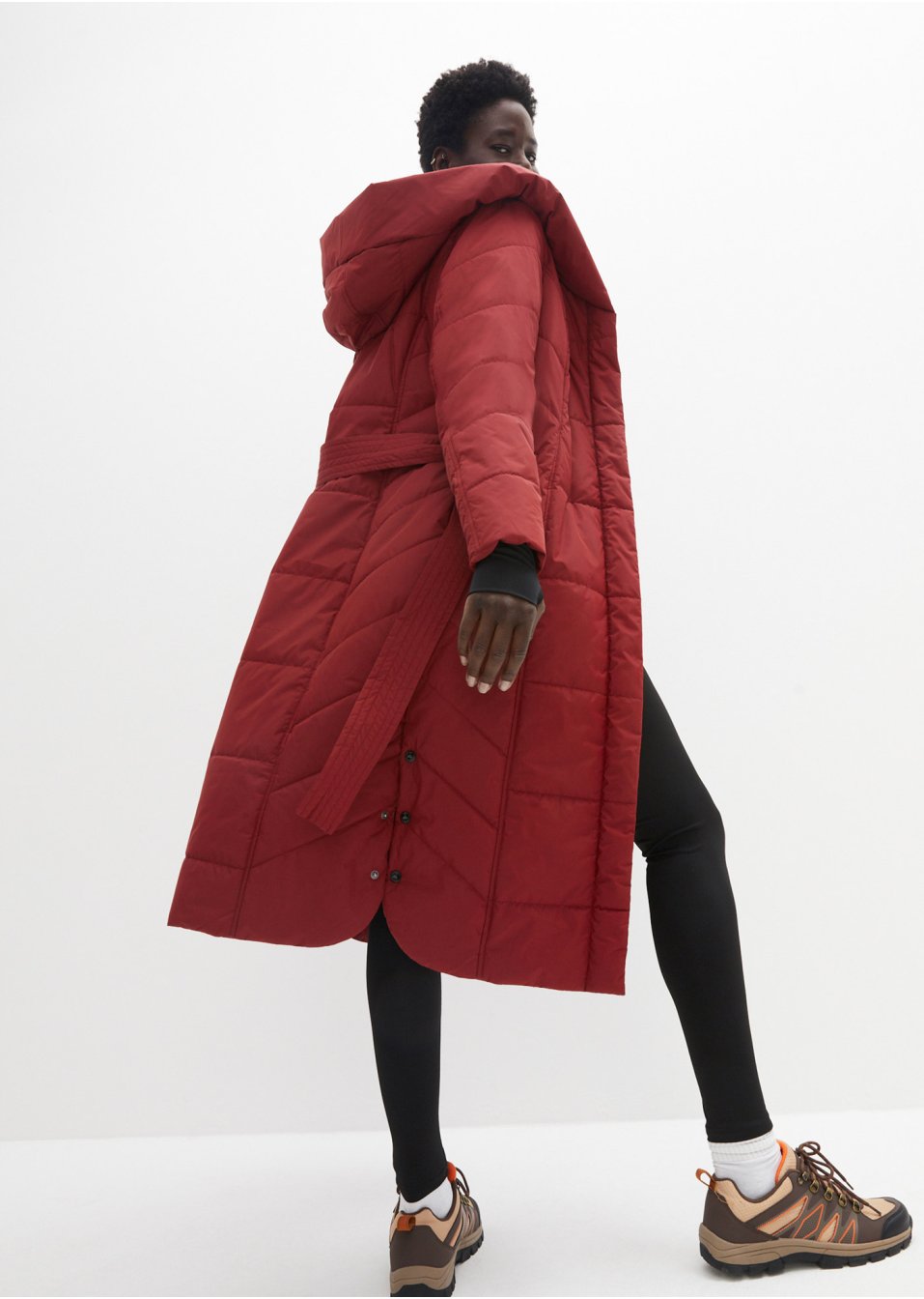 Manteau outdoor imperméable style 2 en 1 avec ceinture