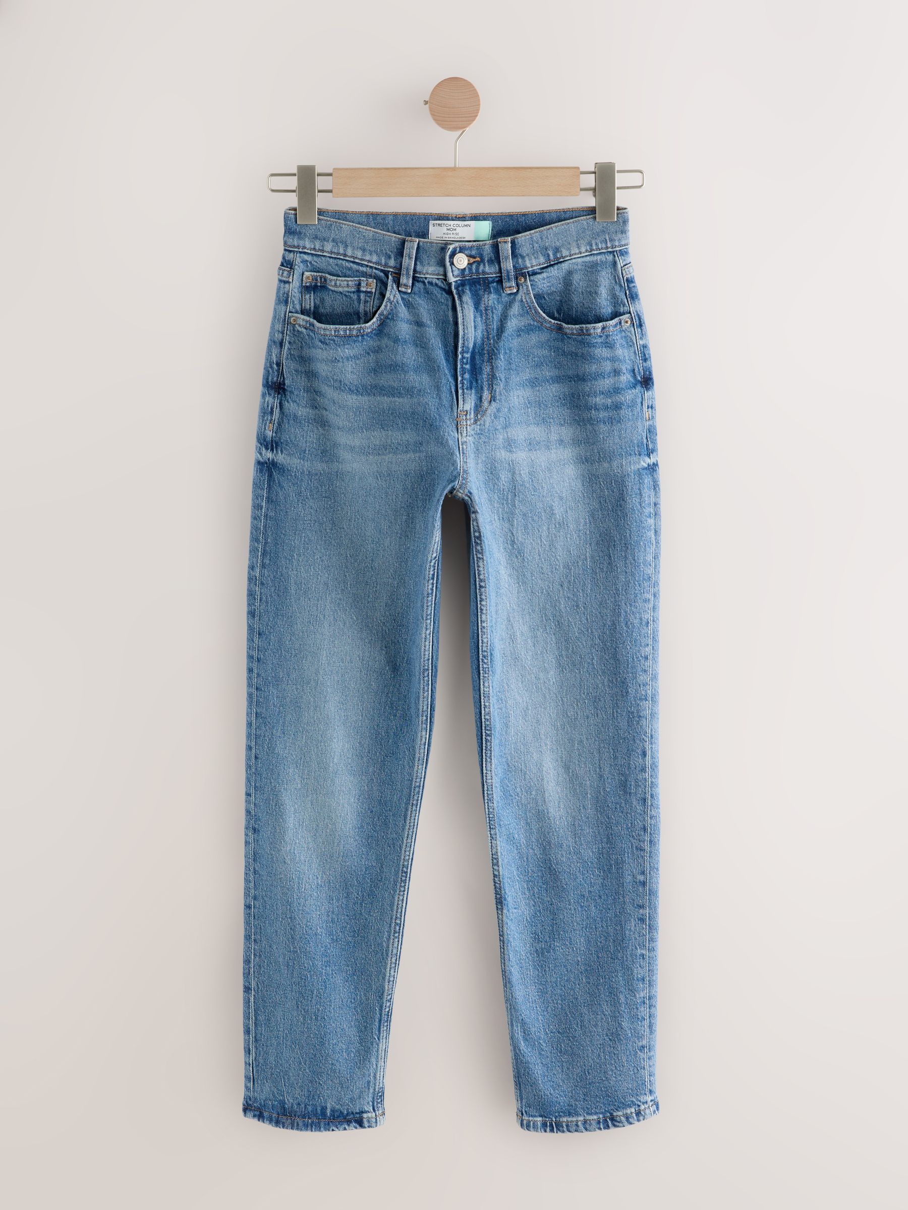 Middenblauw denim - Mom Comfort Jeans met Stretch Column