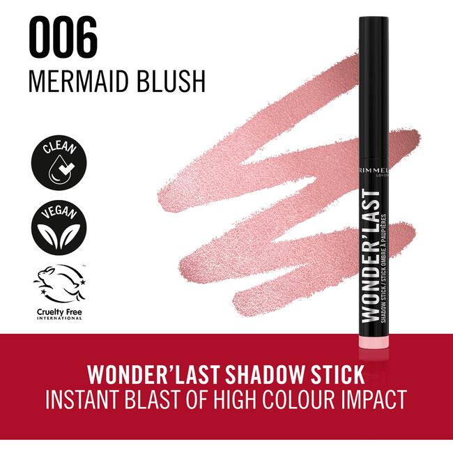 Rimmel London Wonder'last Oogschaduw Stick 006 Mermaid Blush 1.64 G