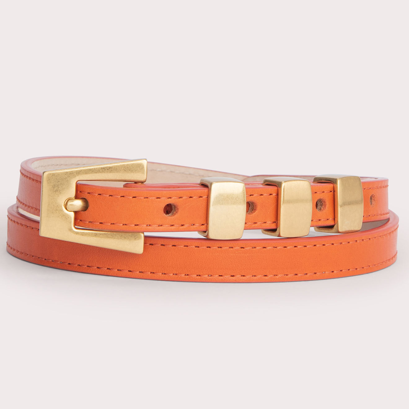 By Far Ceinture en Cuir Vic orange