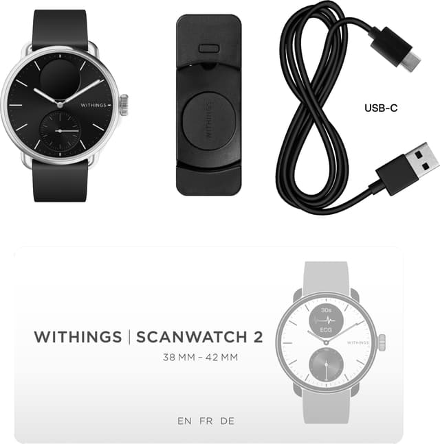 Withings ScanWatch 2 hybrid-smartwatch 38mm (sort)