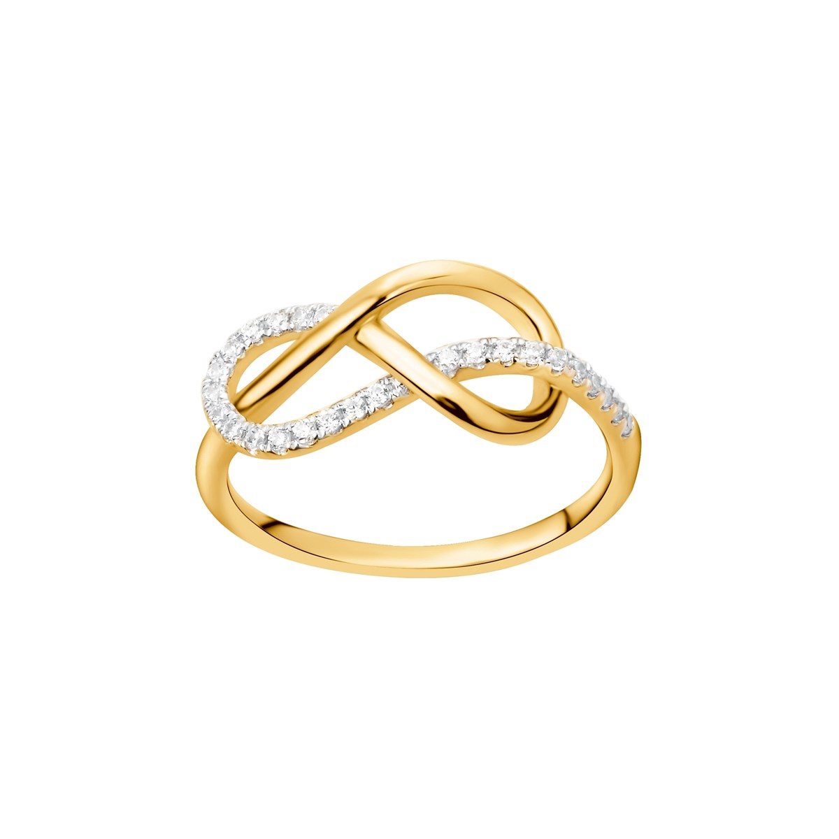 Bague en Plaqué Or avec oxyde de zirconium blanc
