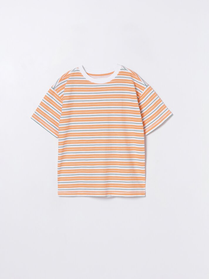 Camiseta listrada - Laranja