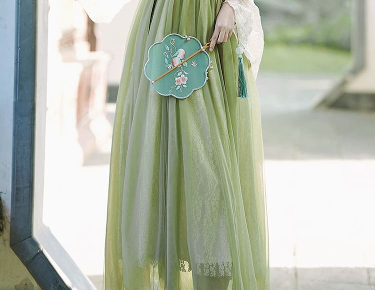 Pinocle - Hanfu-kostuumset met geborduurde bloemen