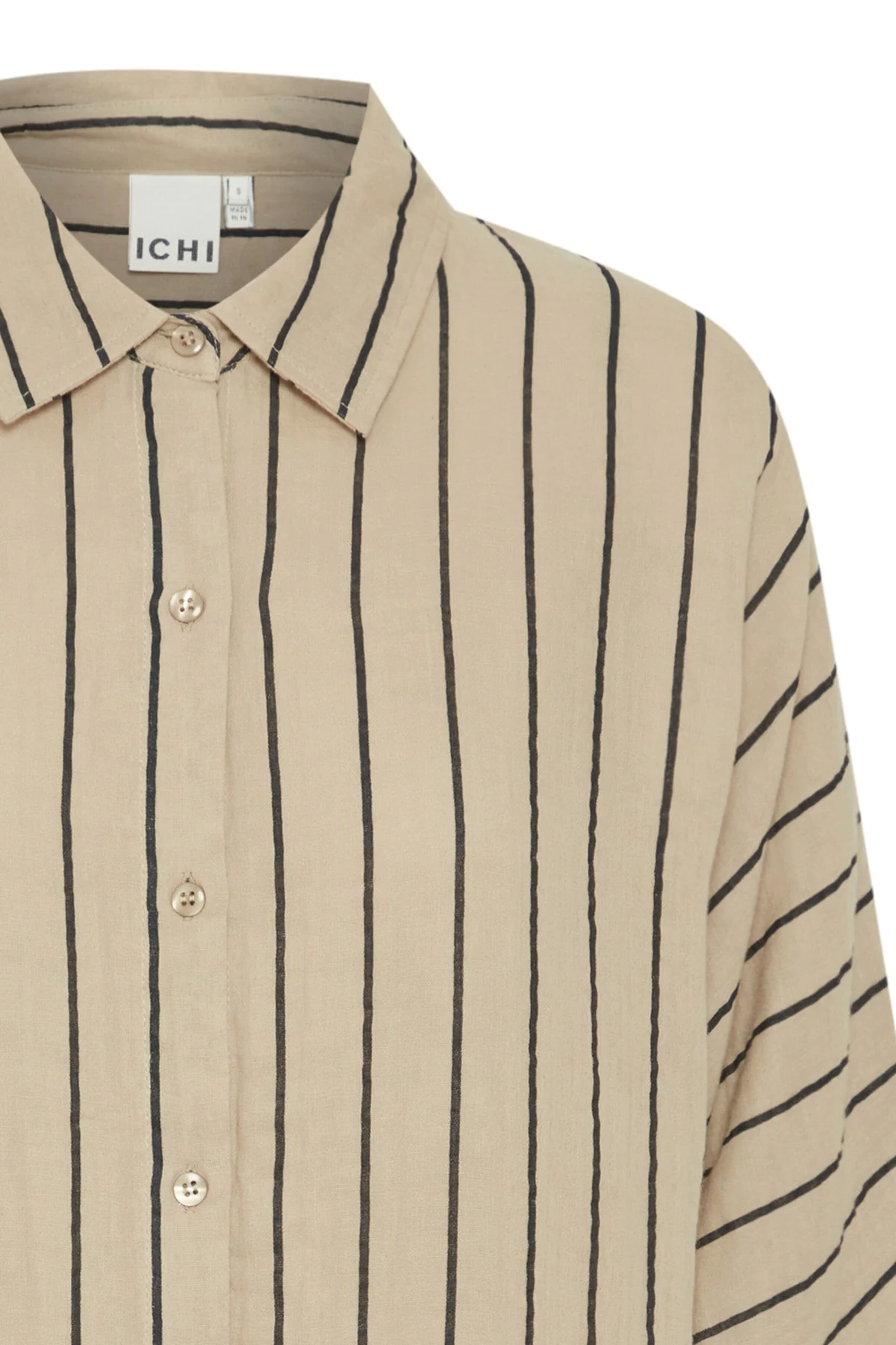 Ichi Iafoxa Striped Beach Sh ped beach sh 202985 doeskin black stripe