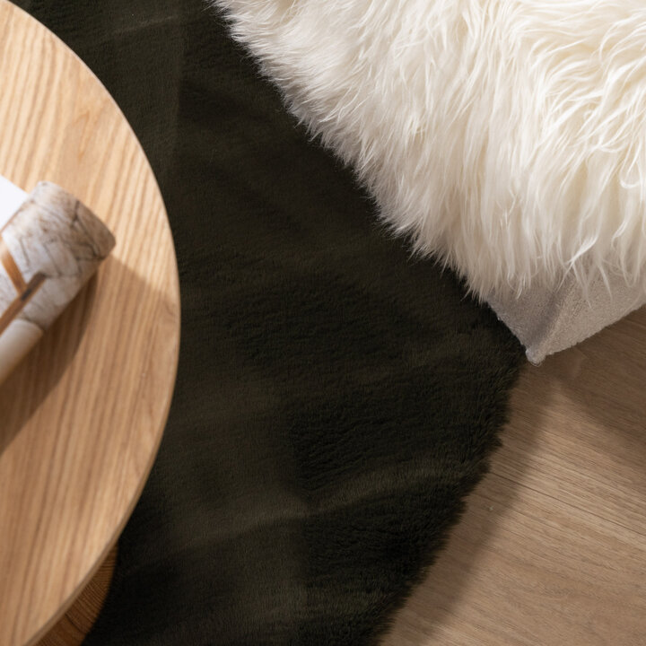 Rond Hoogpolig vloerkleed - Comfy Supreme Groen