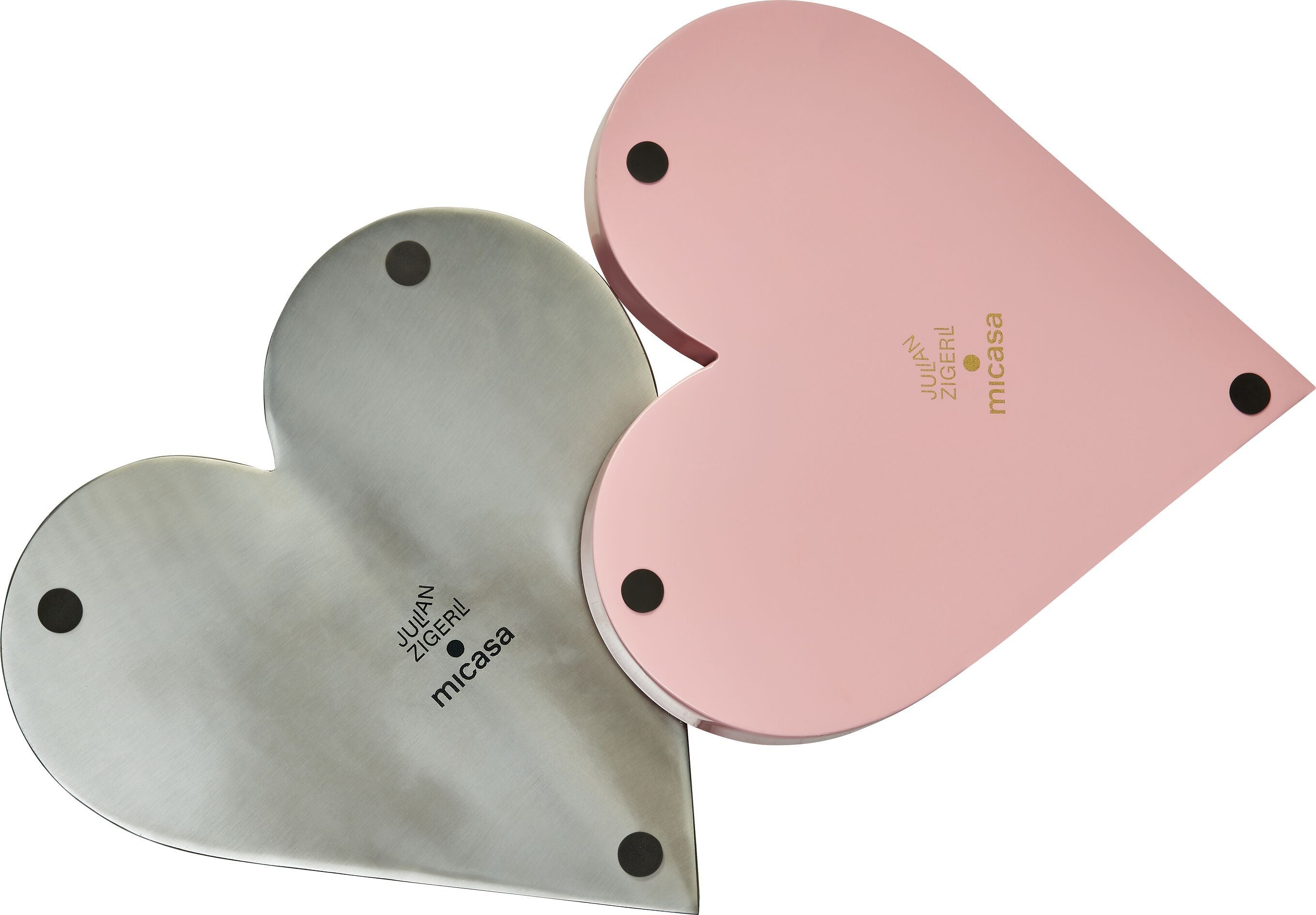 SE-ZIGERLI Platte Herz rosa - Rosa / B: 22.0 cm x T: 21.5 cm x H: 2.0 cm