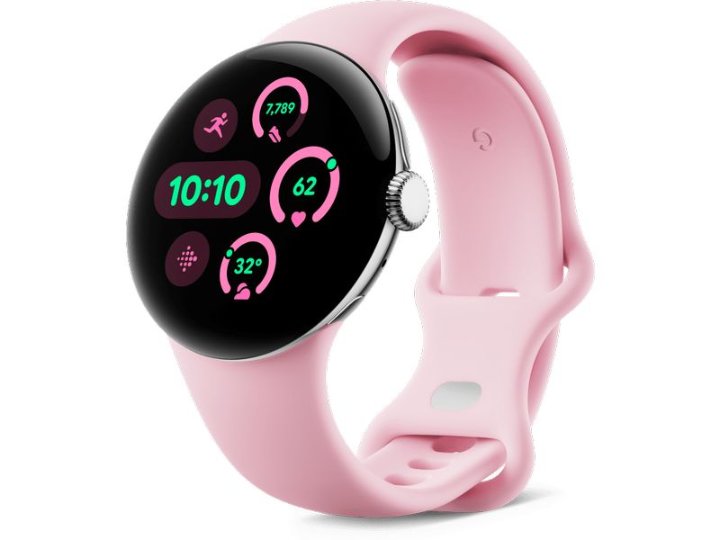 Google Pixel Watch 3 WLAN 41 mm Pink Schlanke Smartwatch mit erweitertem Gesundheits- und Schlaftracking
