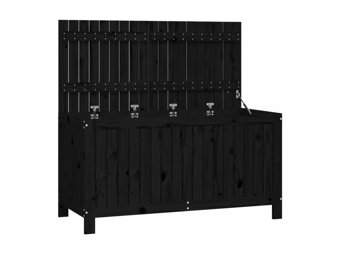 Prolenta Premium - Boîte de rangement de jardin Noir 121x55x64 cm Bois massif pin