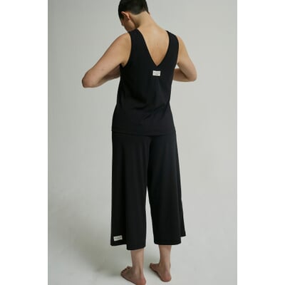 Yoga-Top ärmellos, Schwarz