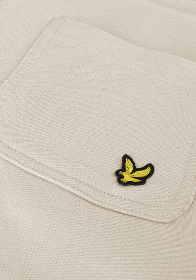LYLE & SCOTT beige lyle & scott korte broek script embroidered sweat short