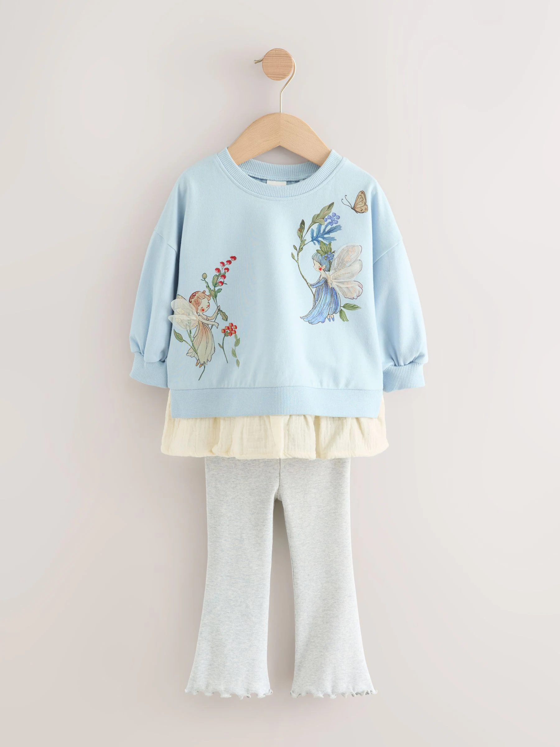 Blauw elfje - Set met top met lange mouwen en legging (3 mnd-7 jr)