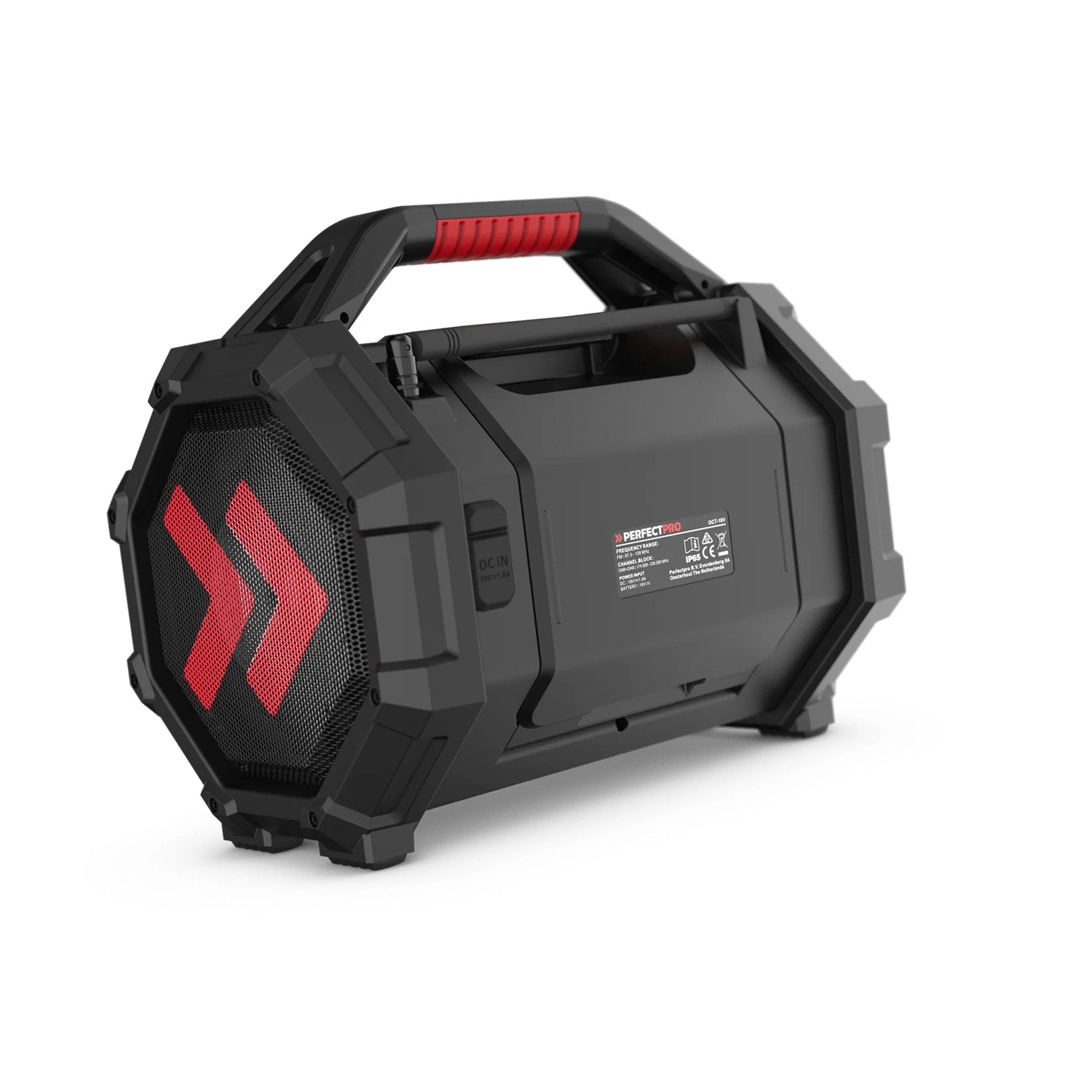 PerfectPro ROCKTAGON OCT-18V multi battery Bouwradio - FM RDS - DAB  - Bluetooth - AUX In