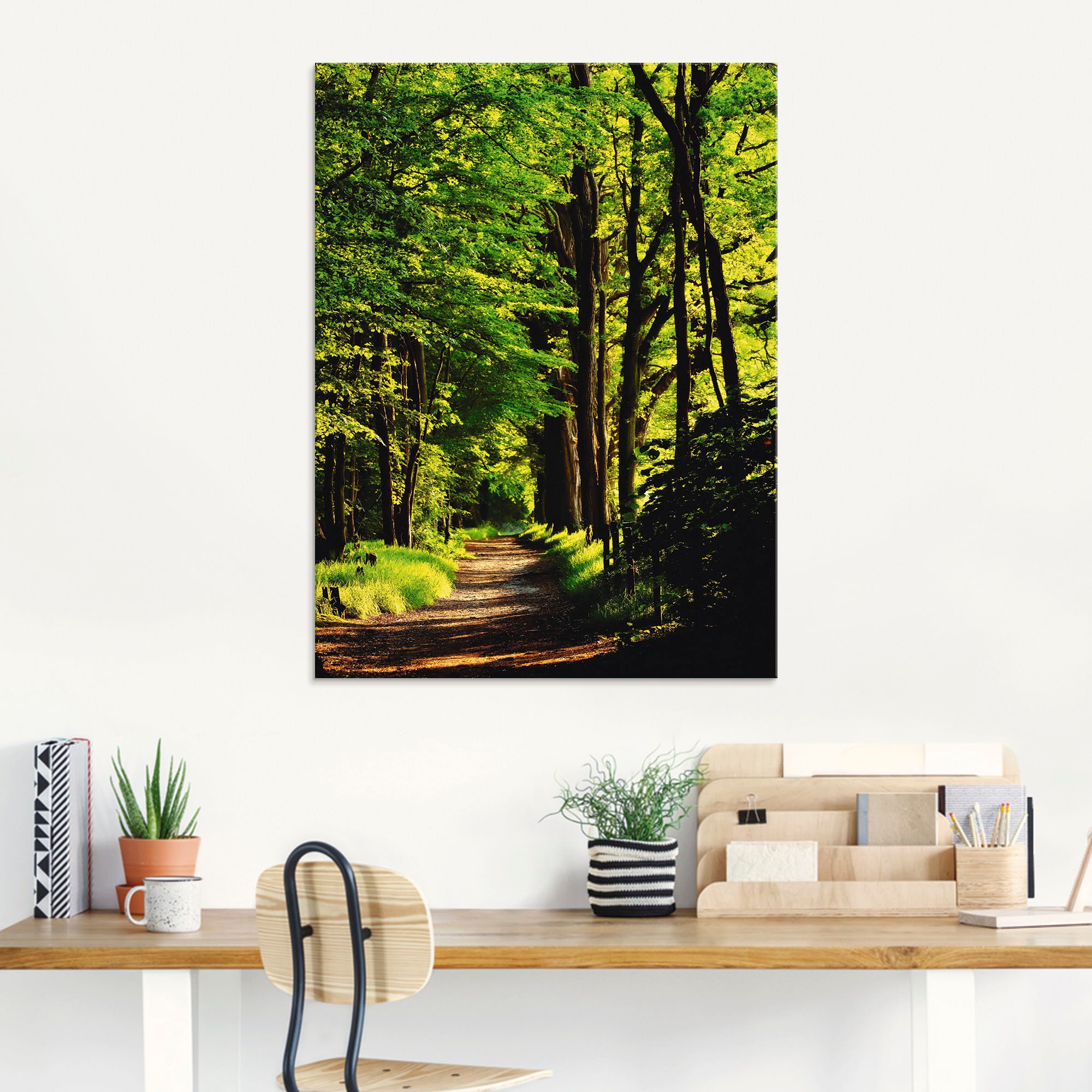 Artland Glasbild »Weg im Wald« Wald 1 Stk. tlg. in verschiedenen Grössen