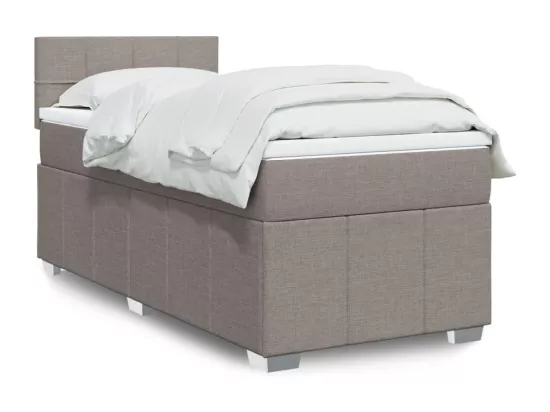 Sommier à lattes de lit avec matelas Taupe 90x190 cm Tissu