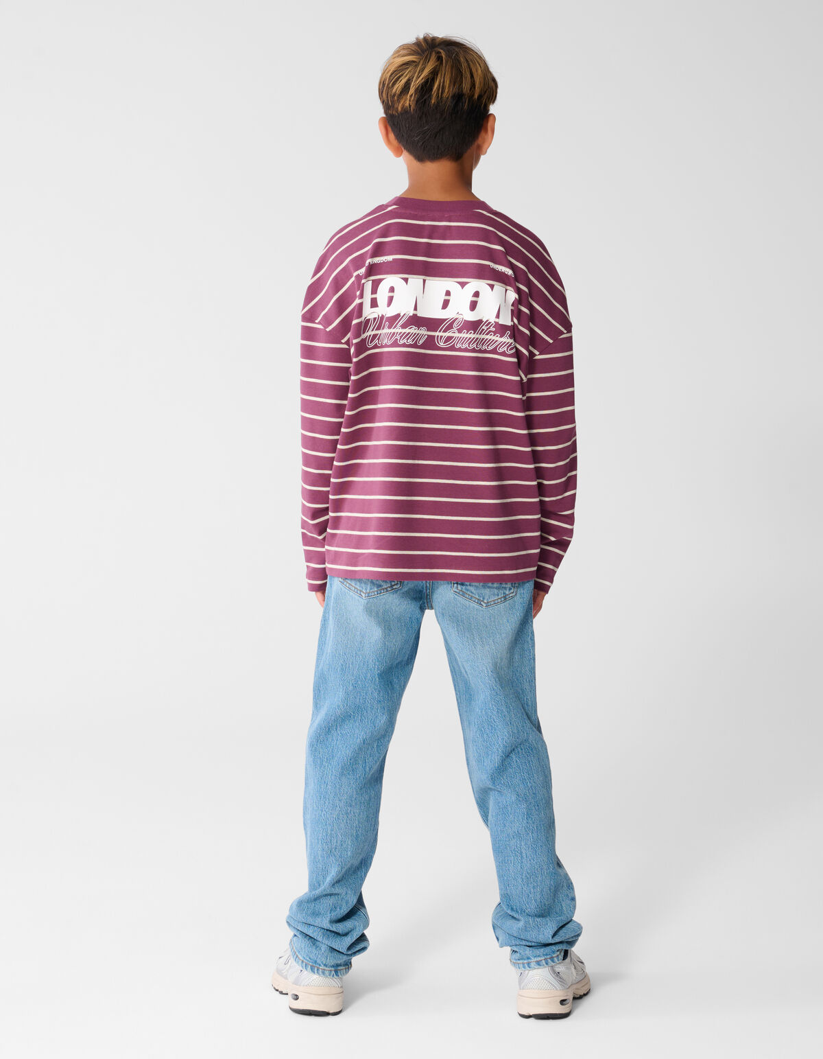 Striped Longsleeve T-shirt Donkerrood
