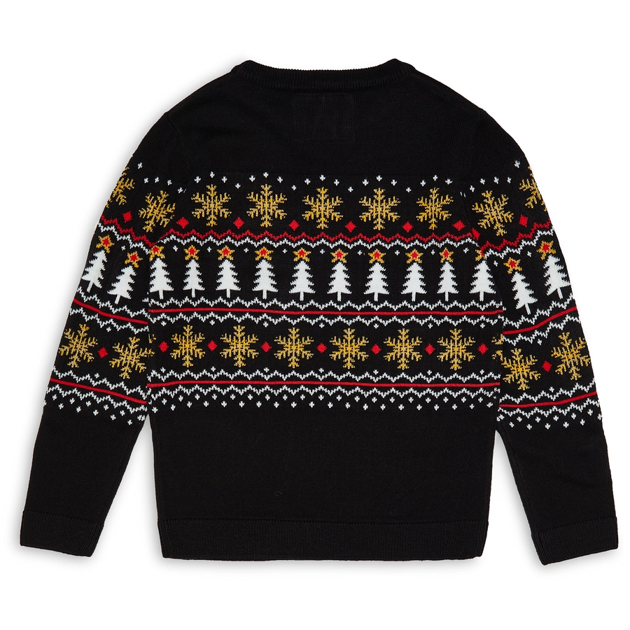 Threadboys Weihnachtspullover THB Boys Christmas Jumper Knitwear ELP Black