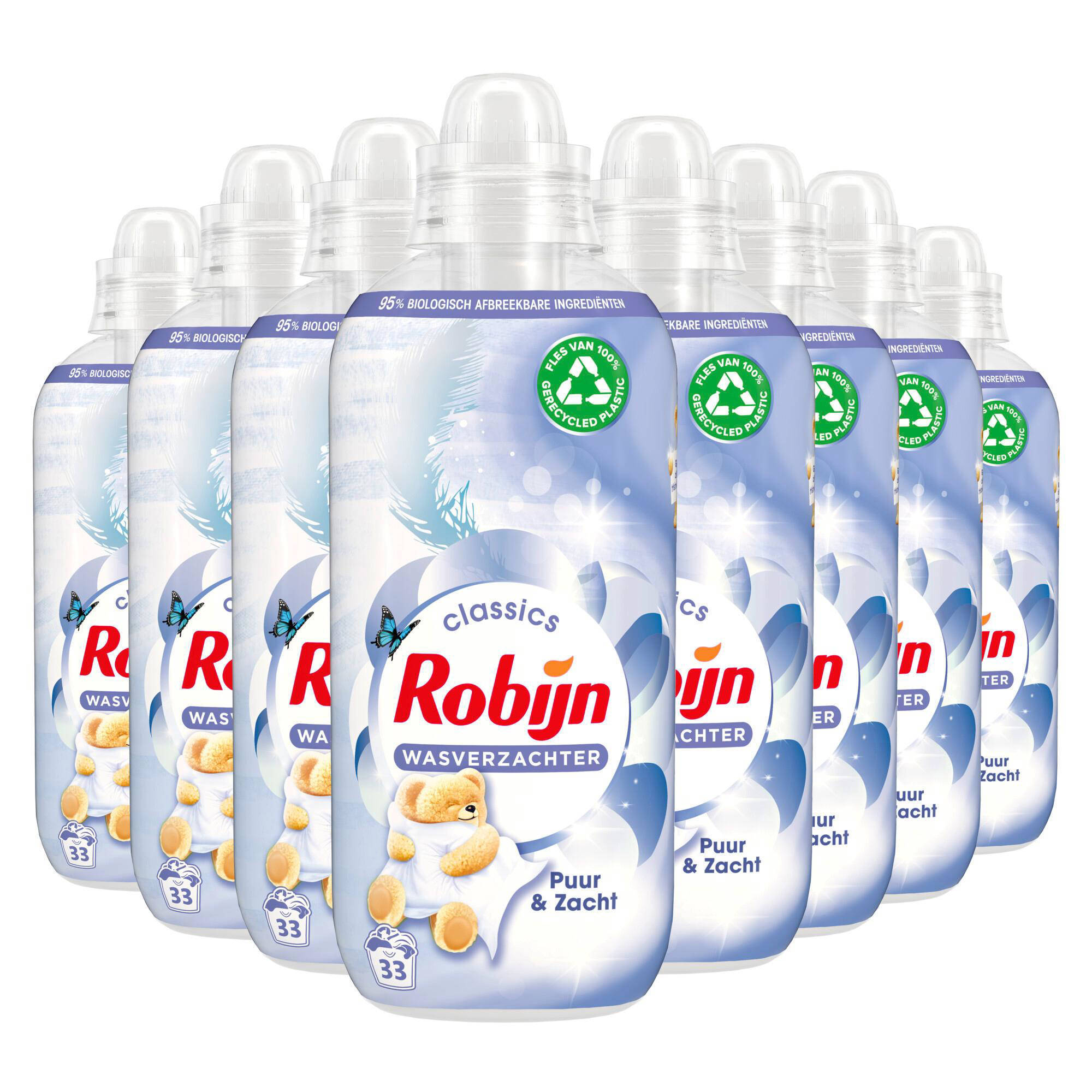 Robijn wasverzachter Puur & Zacht - 8 x 33 wasbeurten - 264 wasbeurten