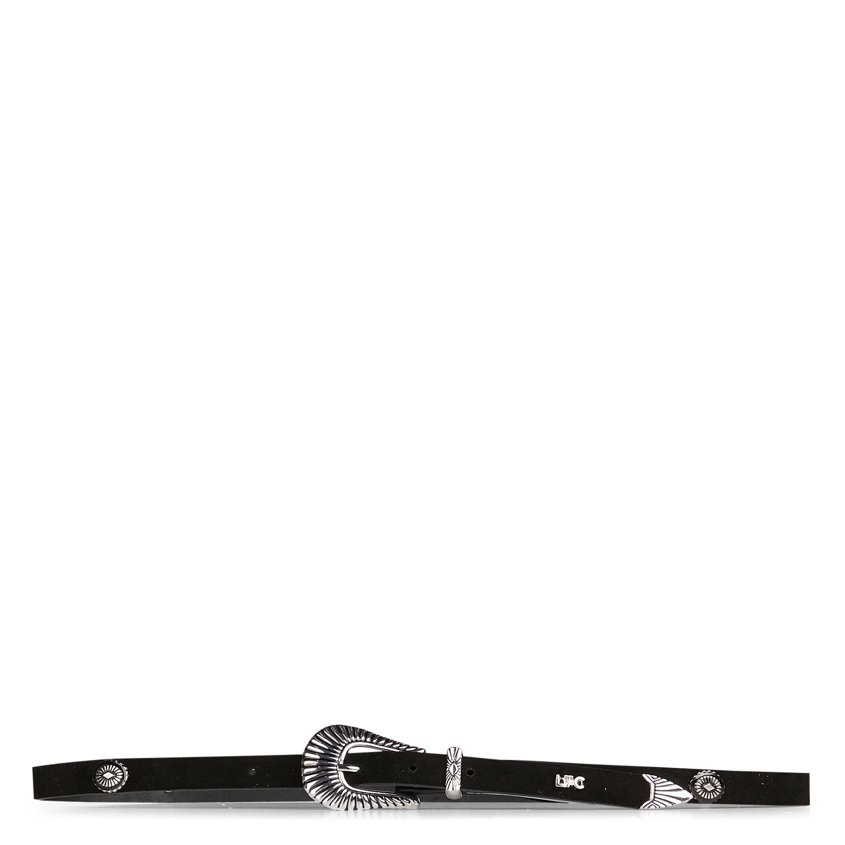 MUSCARI - Ceinture fine en cuir | Noir